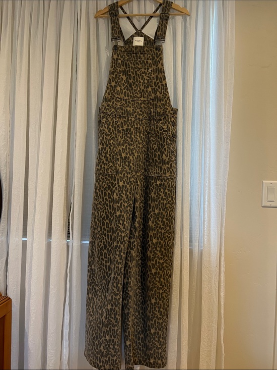 Hidden Jeans Pants - Hidden Jeans Leopard Wide-Leg Overalls